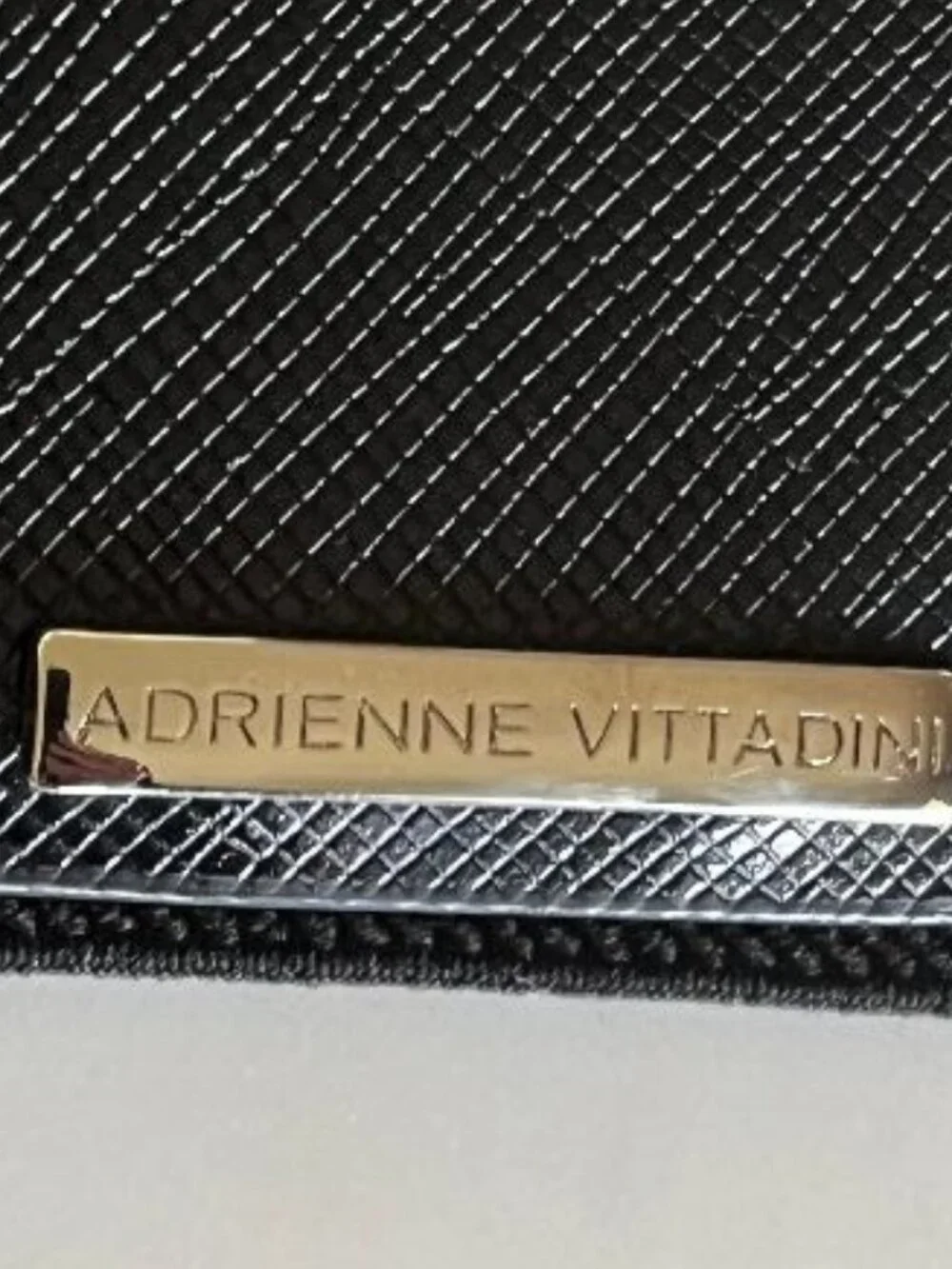 Adrienne Vittadini Black Faux Leather Belt with Elastic Back & Silver Buckle